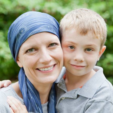 Female cancer survivor with her son