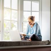 woman on a laptop