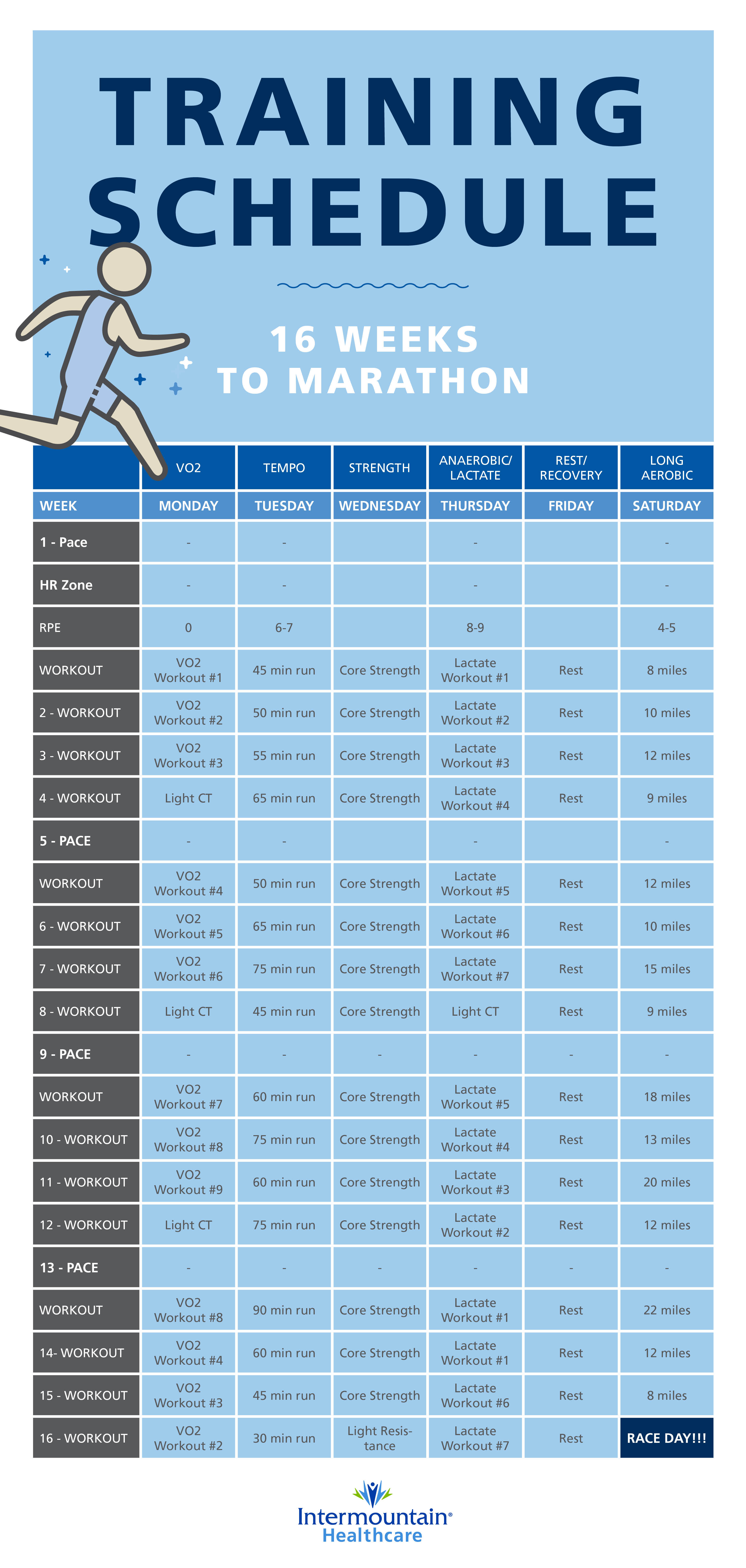 Simple Weekly Schedule for Running PDF Download