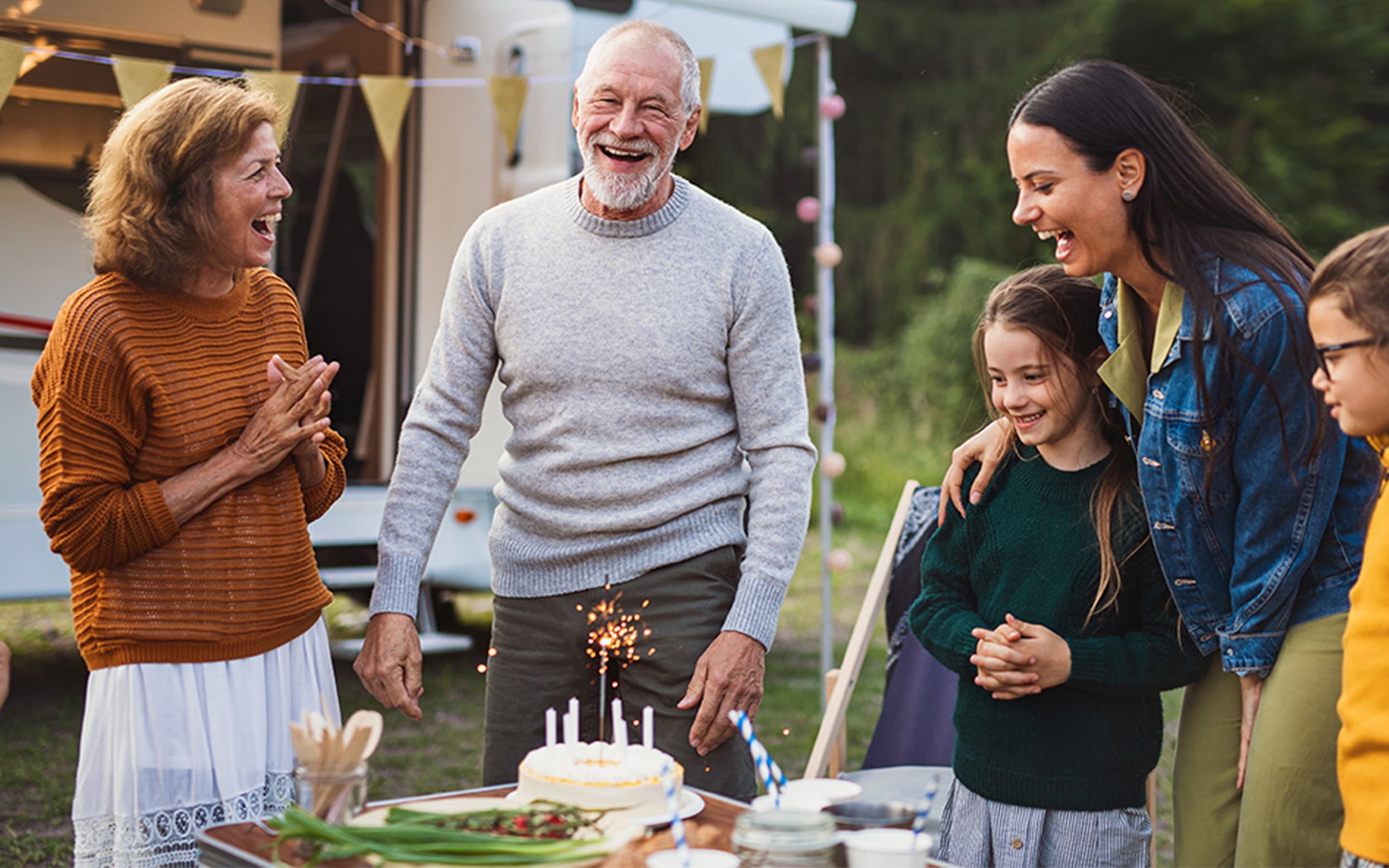 Family outdoor celebration