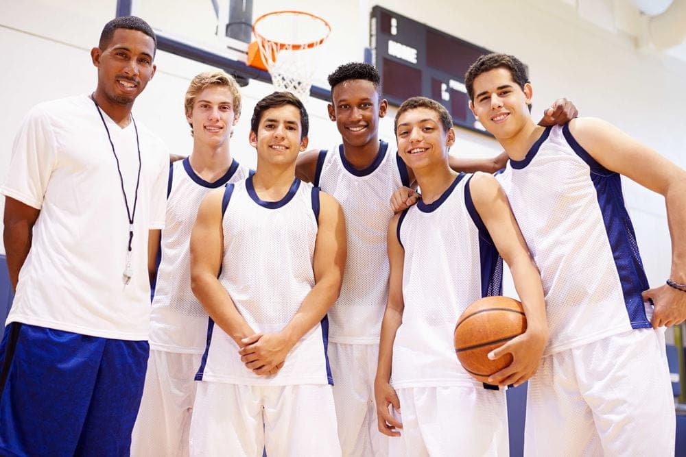 Male, teen basketball team