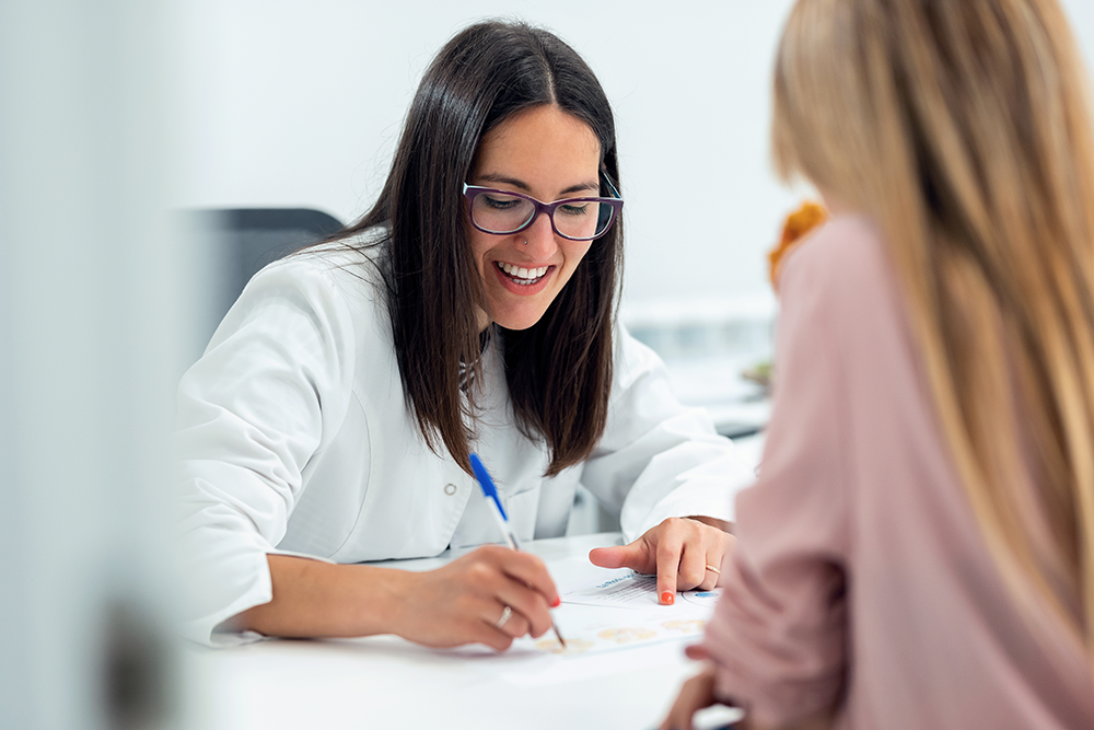 clinician with patient