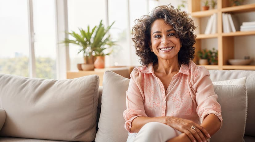 woman on couch