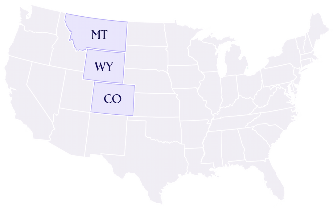 Colorado, Montana, and Wyoming