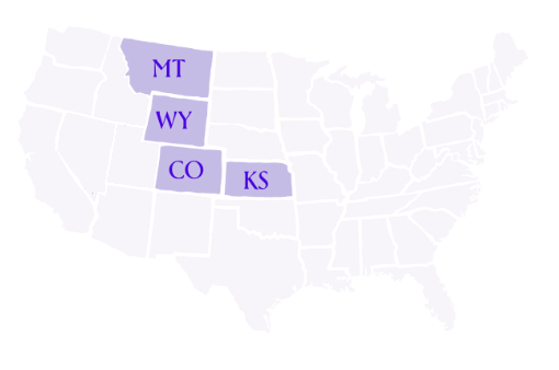 Colorado, Montana, Wyoming, and Kansas