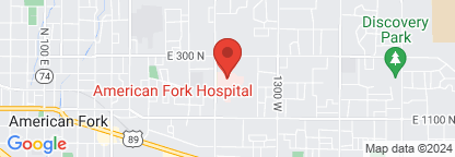 Map to American Fork Hospital