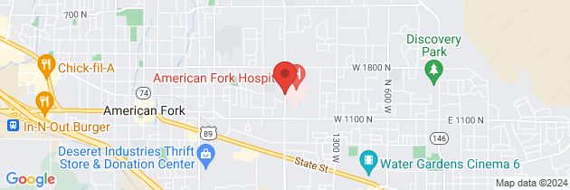 Map to American Fork Hospital Sleep Testing Center